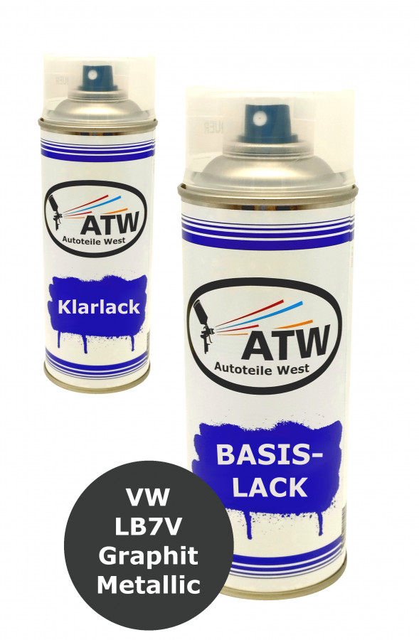 Autolack für VW LB7V Graphit Metallic+400ml Klarlack Set
